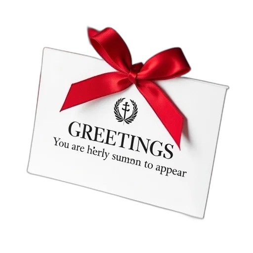 white, card, red, ribbon, tied, around, featuring, phrase transparent PNG cut-out