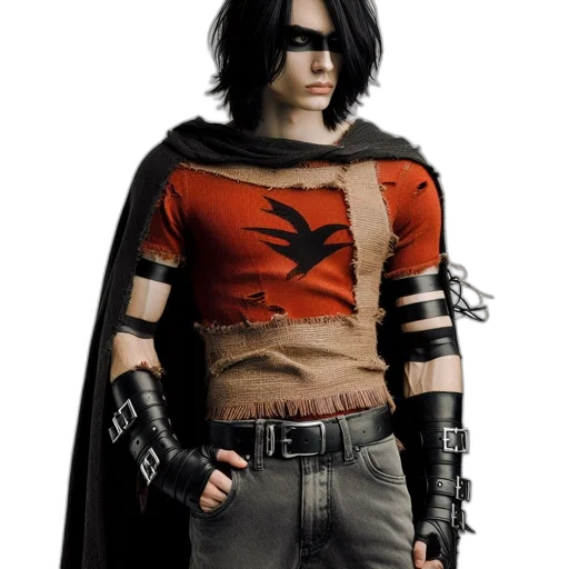 concept art, comic book art, fantasy art, 3d render, red, dark, male, figure transparent PNG cut-out