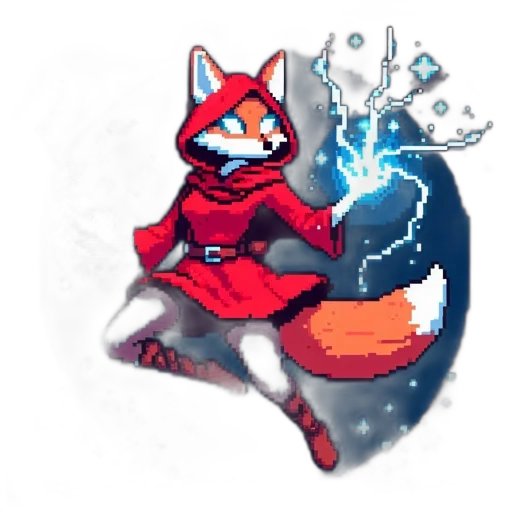 staff, jacket, animal, weapon, pixel art, concept art, fantasy art, comic book art transparent PNG cut-out