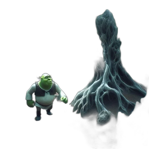 creature, tree, staff, animal, concept art, 3d render, fantasy art, comic book art transparent PNG cut-out
