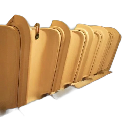 furniture, crown, golden, earth tones, row, white, urinals, against transparent PNG cut-out