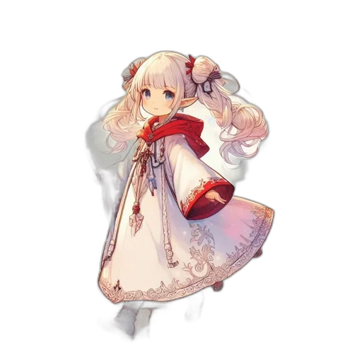 dress, weapon, staff, dragon, anime, concept art, pixel art, 3d render transparent PNG cut-out