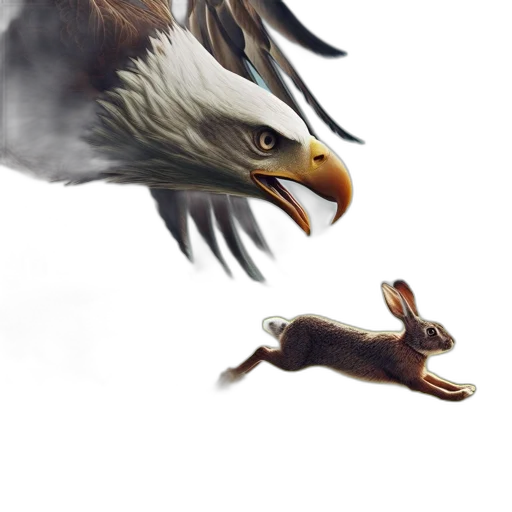 animal, creature, concept art, photorealistic, fantasy art, 3d render, rabbit, runs transparent PNG cut-out