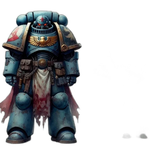 robot, weapon, concept art, fantasy art, pixel art, cyberpunk, blue, dark transparent PNG cut-out