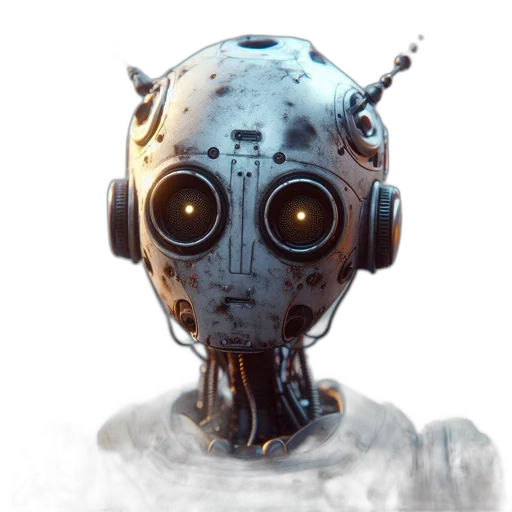 robot, mask, face, creature, concept art, cyberpunk, 3d render, fantasy art transparent PNG cut-out