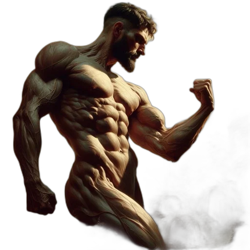 photorealistic, concept art, fantasy art, comic book art, muscular, stone, figure, poses transparent PNG cut-out