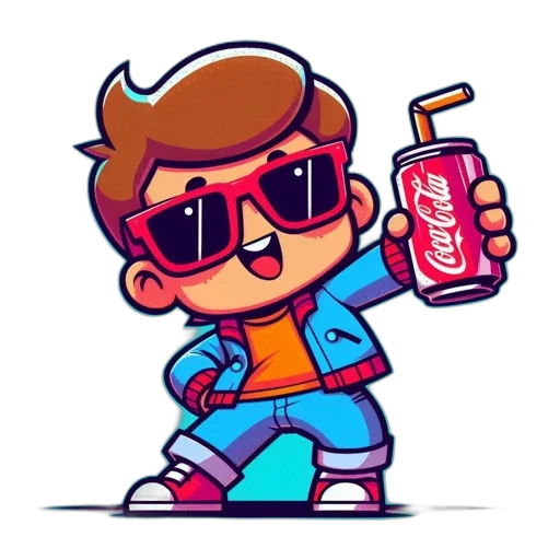 jacket, staff, bottle, cartoon, pixel art, vaporwave, concept art, neon lights transparent PNG cut-out