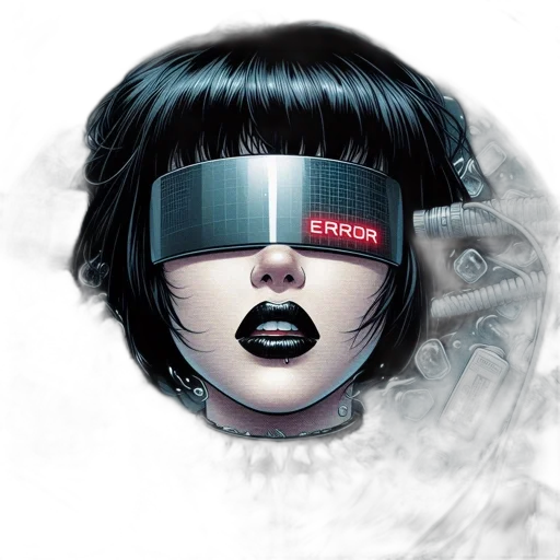 mask, robot, face, cyberpunk, comic book art, concept art, vaporwave, neon lights transparent PNG cut-out