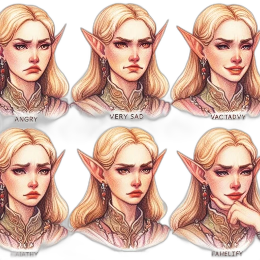 face, fantasy art, concept art, pixel art, comic book art, pastel, golden, numerous transparent PNG cut-out