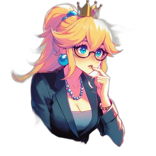 crown, staff, dress, anime, pixel art, cartoon, concept art, pastel transparent PNG cut-out
