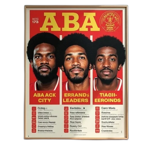 vintage-style, poster, featuring, three, men, their, names, positions transparent PNG cut-out