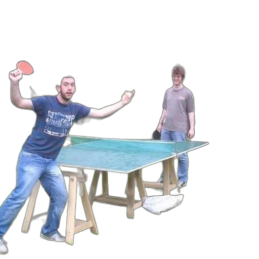 3d render, concept art, photorealistic, two, men, playing, ping, pong transparent PNG cut-out