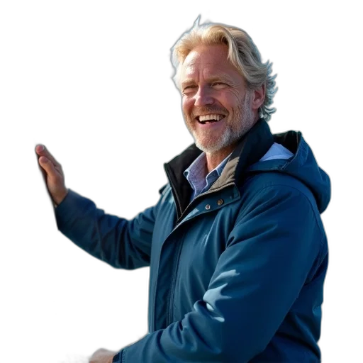 jacket, staff, face, animal, photorealistic, 3d render, man, blond transparent PNG cut-out