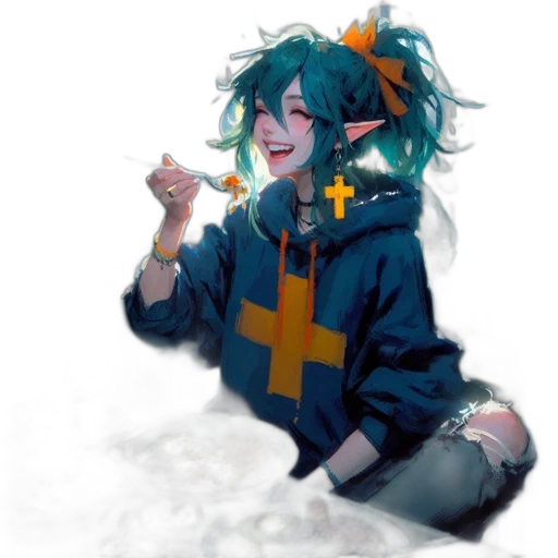 staff, jacket, weapon, jewelry, pixel art, watercolor, anime, concept art transparent PNG cut-out
