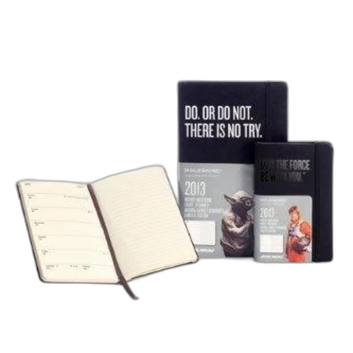 moleskine, notebook, star, wars, theme, featuring, yoda, quote transparent PNG cut-out