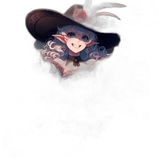 hat, creature, mask, face, watercolor, fantasy art, concept art, pixel art transparent PNG cut-out