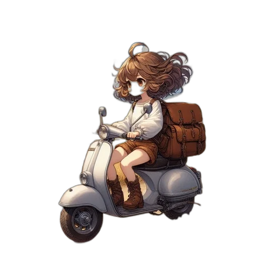 jacket, car, hair, robot, concept art, pixel art, anime, watercolor transparent PNG cut-out
