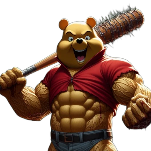 animal, staff, weapon, 3d render, concept art, comic book art, photorealistic, muscular transparent PNG cut-out