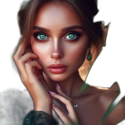 jewelry, face, mask, dress, fantasy art, photorealistic, oil painting, concept art transparent PNG cut-out