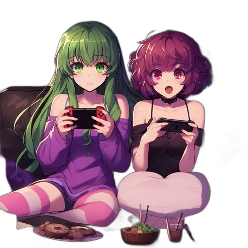 food, pixel art, anime, cyberpunk, concept art, fire, green, dark transparent PNG cut-out