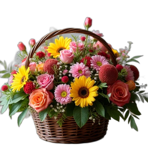 flower, photorealistic, 3d render, colorful transparent PNG cut-out