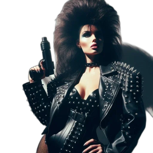 jacket, hair, cyberpunk, concept art, avant-garde, figure, sporting, iconic transparent PNG cut-out
