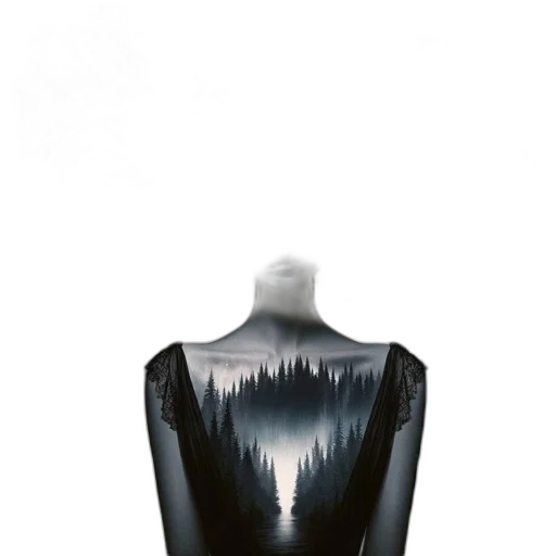 dress, jacket, tree, mask, concept art, fantasy art, photorealistic, 3d render transparent PNG cut-out