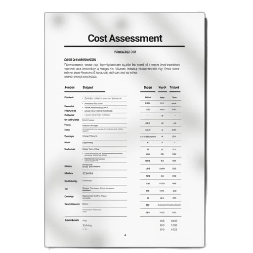 page, cost, assessment, manual transparent PNG cut-out