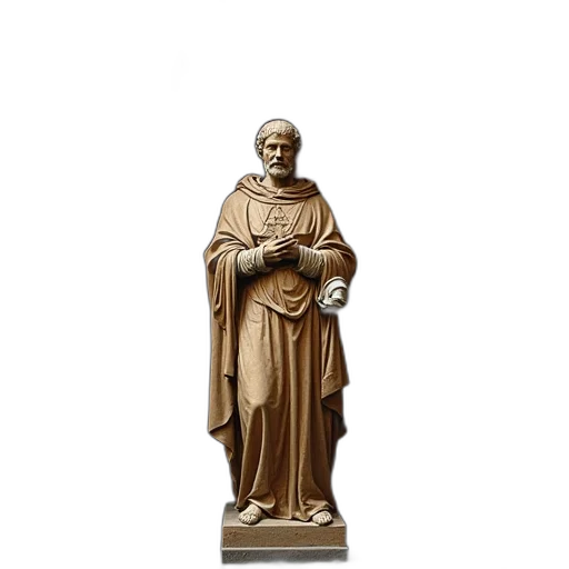 staff, 3d render, statue, saint, nicholas, cathedral, prague, canvas transparent PNG cut-out