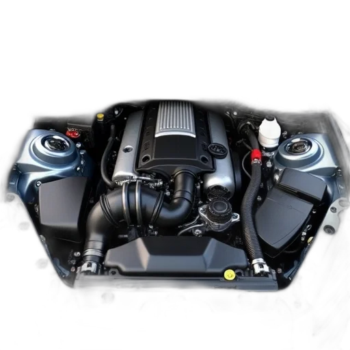 car, robot, 3d render, first, image, shows, underside, hood transparent PNG cut-out