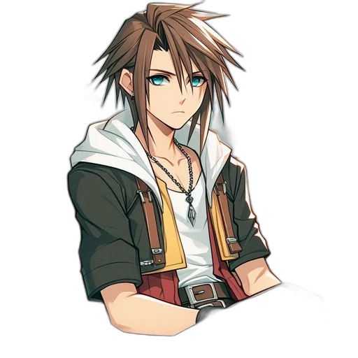 staff, jacket, weapon, sword, pixel art, concept art, cartoon, anime transparent PNG cut-out