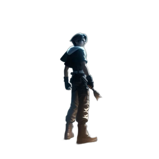 weapon, jacket, staff, mask, concept art, 3d render, pixel art, cyberpunk transparent PNG cut-out