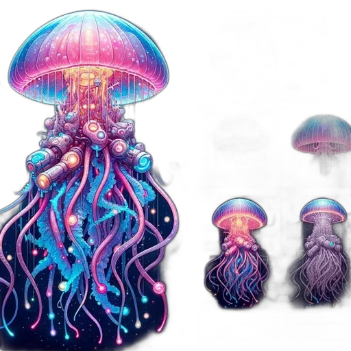 creature, dress, umbrella, hat, concept art, fantasy art, watercolor, pixel art transparent PNG cut-out
