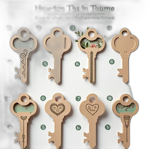 jewelry, detailed, tutorial, creating, key-shaped, paper, craft, presented transparent PNG cut-out