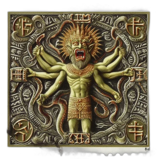 creature, mask, dragon, fantasy art, concept art, postage, stamp, featuring transparent PNG cut-out