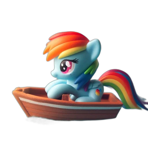 furniture, 3d render, concept art, colorful, rainbow-themed, pony, toy, rests transparent PNG cut-out