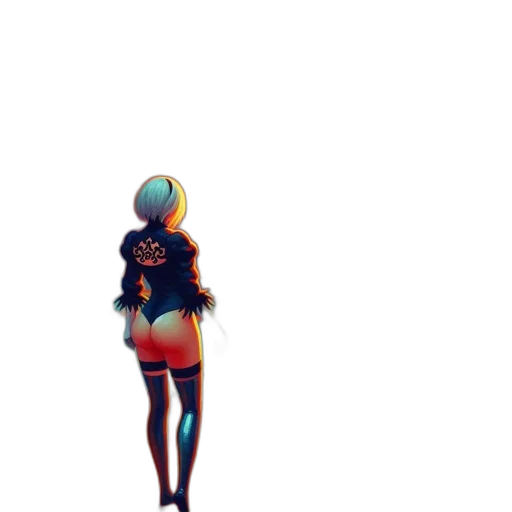 dress, jacket, robot, creature, pixel art, concept art, anime, 3d render transparent PNG cut-out