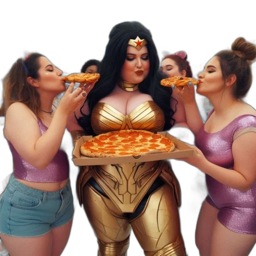 food, concept art, 3d render, inside, store, confidently-costumed, wonder, woman transparent PNG cut-out