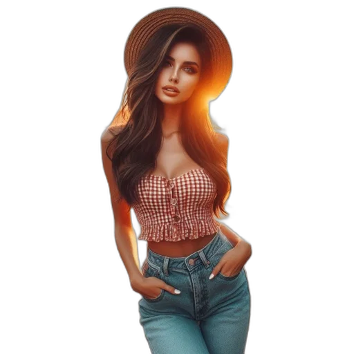 dress, hair, jewelry, fantasy art, photorealistic, 3d render, cartoon, golden transparent PNG cut-out