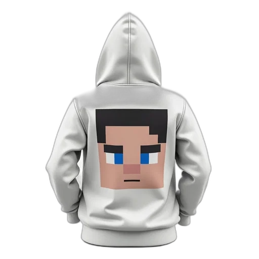 jacket, face, 3d render, pixel art, cartoon, concept art, white, hoodie transparent PNG cut-out