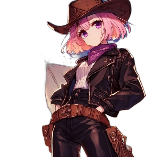 hat, jacket, weapon, staff, pixel art, anime, concept art, cyberpunk transparent PNG cut-out