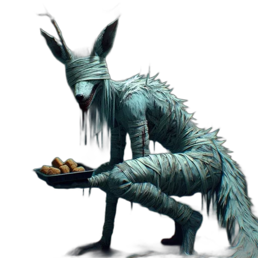 creature, food, animal, dragon, concept art, fantasy art, pixel art, 3d render transparent PNG cut-out