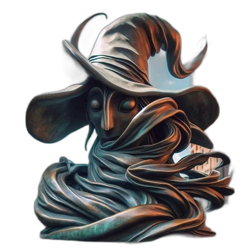 hat, mask, creature, crown, concept art, fantasy art, photorealistic, watercolor transparent PNG cut-out