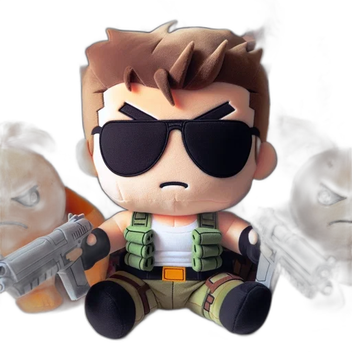 concept art, 3d render, pixel art, cartoon, image, features, life-sized, plush transparent PNG cut-out
