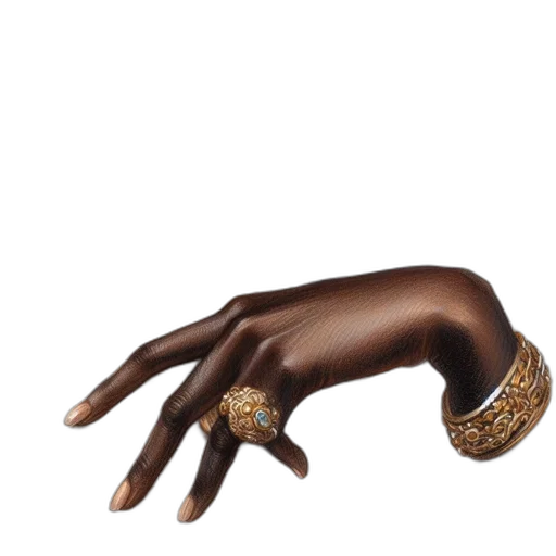 jewelry, furniture, crown, weapon, 3d render, photorealistic, earth tones, dark-skinned transparent PNG cut-out