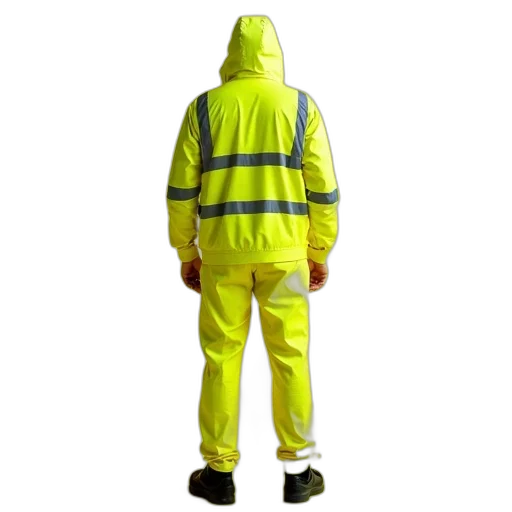jacket, staff, umbrella, robot, 3d render, cyberpunk, neon, person transparent PNG cut-out