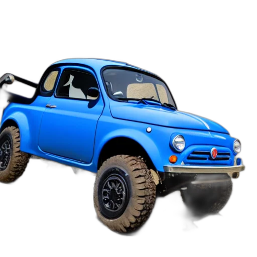 car, weapon, animal, 3d render, photorealistic, concept art, fiat, offroad transparent PNG cut-out
