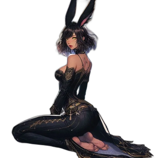 dress, creature, animal, concept art, fantasy art, pixel art, anime, dark transparent PNG cut-out
