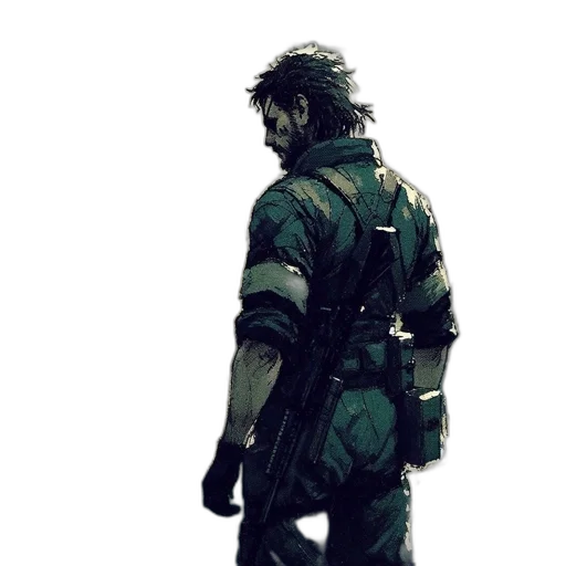 jacket, weapon, sword, concept art, comic book art, cyberpunk, watercolor, green transparent PNG cut-out