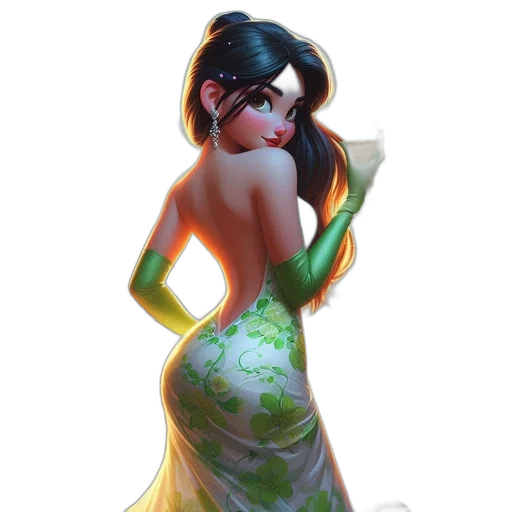 dress, concept art, fantasy art, 3d render, photorealistic, underwater, neon lights, green transparent PNG cut-out